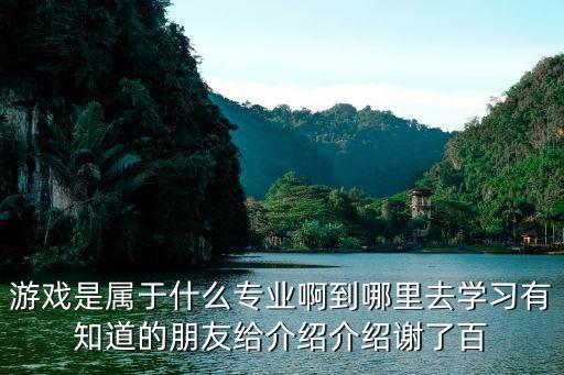 游戏装备属于什么专业大类，游戏是属于什么专业啊到哪里去学习有知道的朋友给介绍介绍谢了百