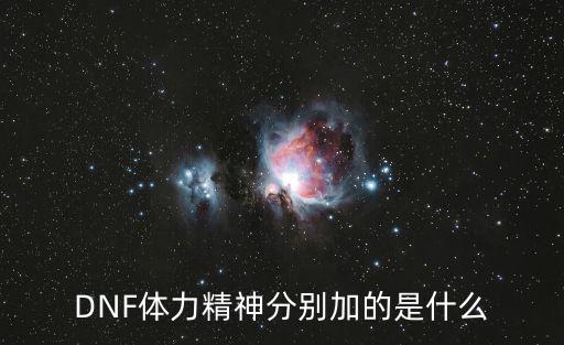 DNF体力精神分别加的是什么