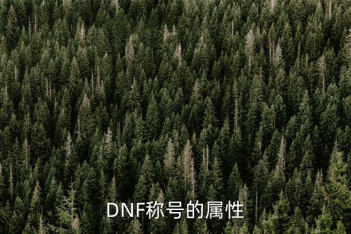 DNF称号的属性