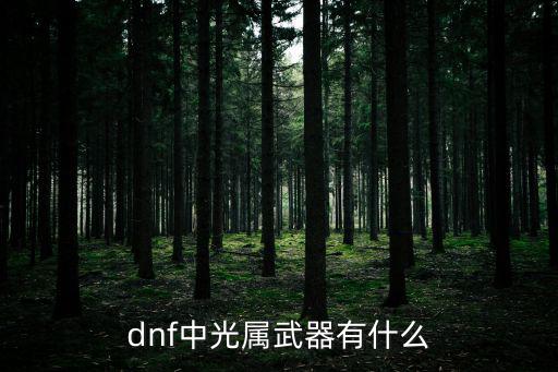 dnf中光属武器有什么