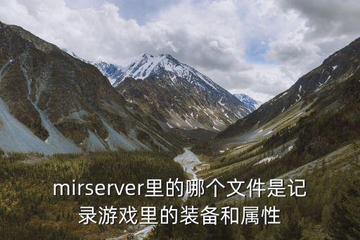 mirserver里的哪个文件是记录游戏里的装备和属性