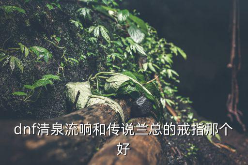 dnf清泉流响和传说兰总的戒指那个好