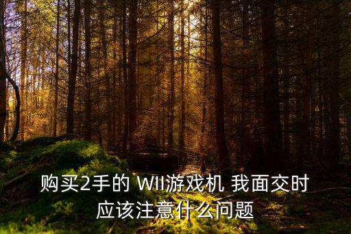 购买2手的 WII游戏机 我面交时应该注意什么问题