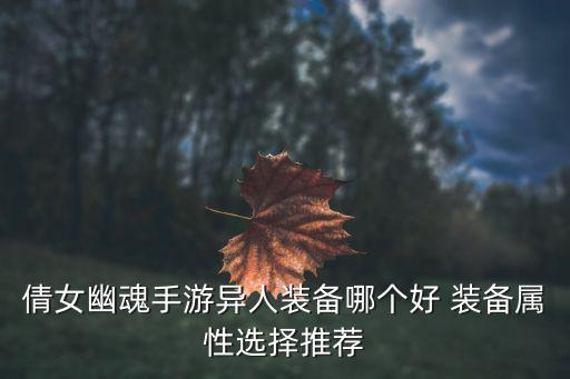 倩女幽魂手游异人装备哪个好 装备属性选择推荐