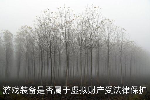 游戏装备是否属于虚拟财产受法律保护