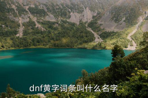 dnf黄字词条叫什么名字