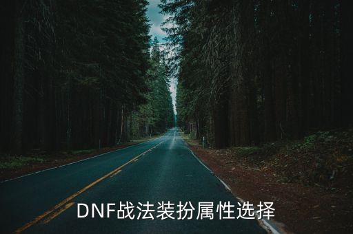 DNF战法装扮属性选择