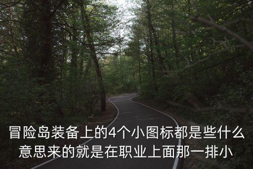 冒险岛装备上的4个小图标都是些什么意思来的就是在职业上面那一排小