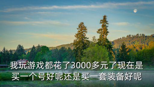 我玩游戏都花了3000多元了现在是买一个号好呢还是买一套装备好呢