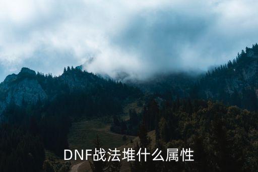 DNF战法堆什么属性