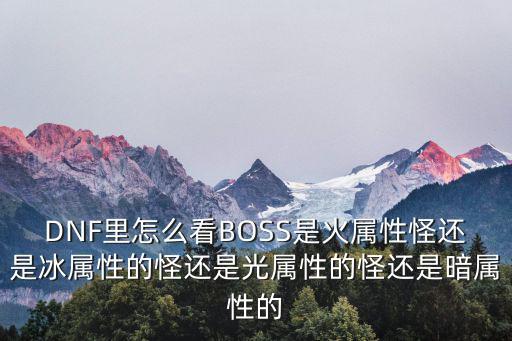 DNF里怎么看BOSS是火属性怪还是冰属性的怪还是光属性的怪还是暗属性的