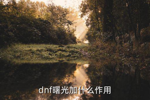 dnf曙光加什么作用