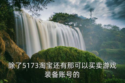 除了5173淘宝还有那可以买卖游戏装备账号的