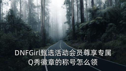 DNFGirl甄选活动会员尊享专属Q秀徽章的称号怎么领