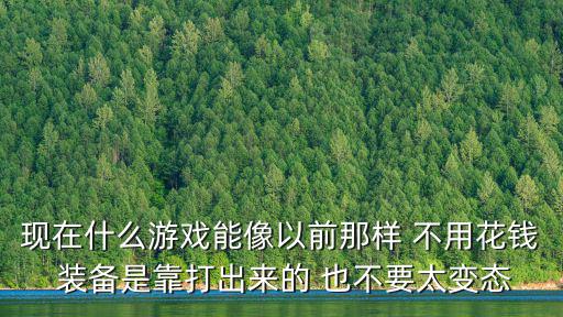 现在什么游戏能像以前那样 不用花钱 装备是靠打出来的 也不要太变态