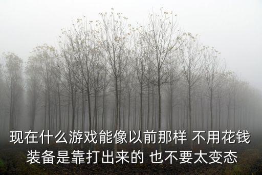 现在什么游戏能像以前那样 不用花钱 装备是靠打出来的 也不要太变态