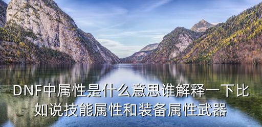 dnf什么是技能属性，DNF中属性是什么意思谁解释一下比如说技能属性和装备属性武器