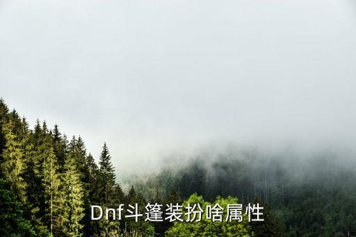 Dnf斗篷装扮啥属性