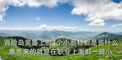 冒险岛装备上的4个小图标都是些什么意思来的就是在职业上面那一排小