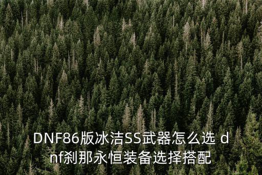 DNF86版冰洁SS武器怎么选 dnf刹那永恒装备选择搭配