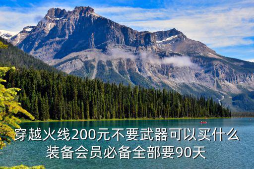 穿越火线200元不要武器可以买什么装备会员必备全部要90天