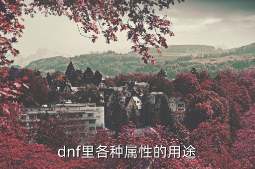 DNF属性什么用，DNF各属性有什么用