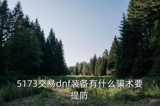 5173交易dnf装备有什么骗术要提防