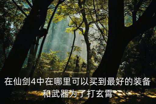 在仙剑4中在哪里可以买到最好的装备和武器为了打玄霄