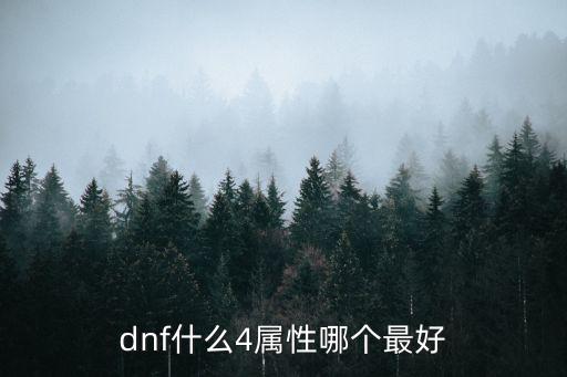 dnf什么4属性哪个最好