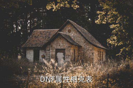 DNF属性相克表