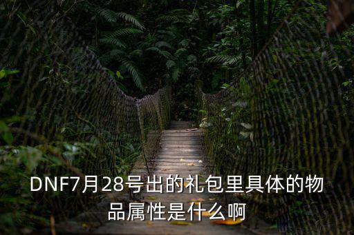 DNF7月28号出的礼包里具体的物品属性是什么啊