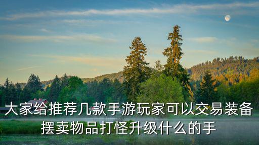 大家给推荐几款手游玩家可以交易装备摆卖物品打怪升级什么的手