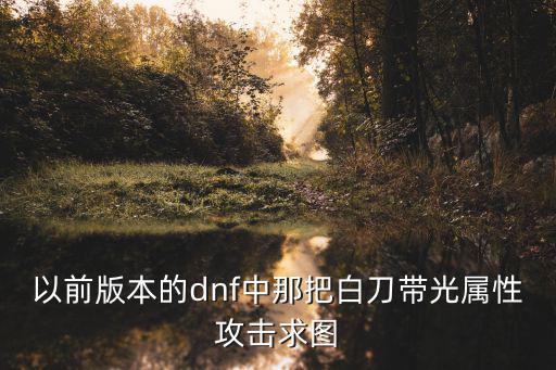 以前版本的dnf中那把白刀带光属性攻击求图