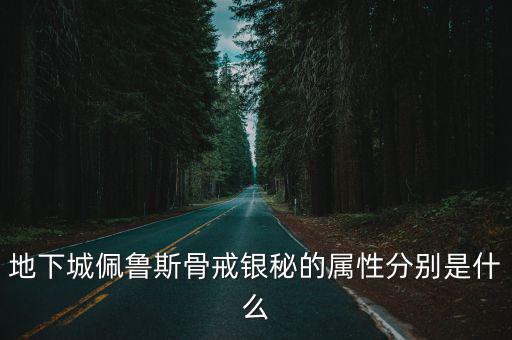 地下城佩鲁斯骨戒银秘的属性分别是什么