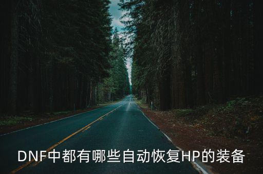 DNF中都有哪些自动恢复HP的装备