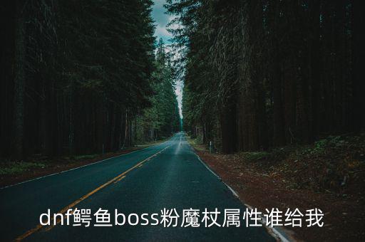 dnf鳄鱼boss粉魔杖属性谁给我