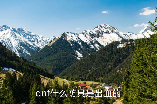 dnf什么防具是出血的