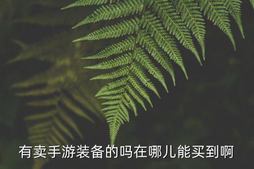 有卖手游装备的吗在哪儿能买到啊