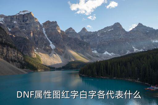 DNF属性图红字白字各代表什么