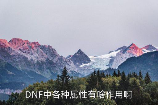 dnf属性有什么效果，DNF各种属性攻击有什么作用