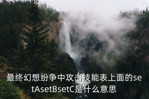 最终幻想纷争中攻击技能表上面的setAsetBsetC是什么意思