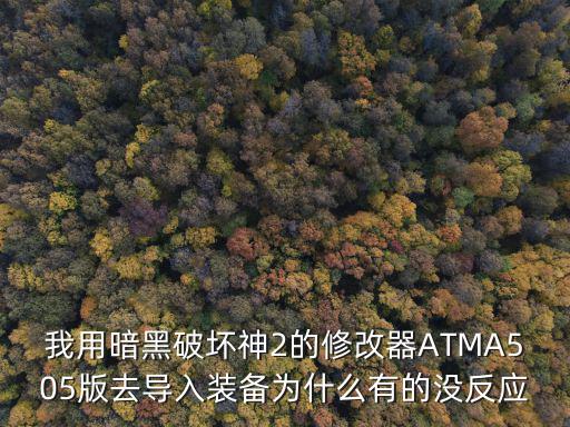 我用暗黑破坏神2的修改器ATMA505版去导入装备为什么有的没反应