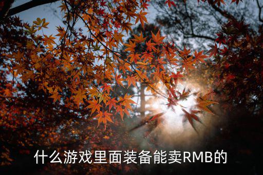 什么游戏里面装备能卖RMB的