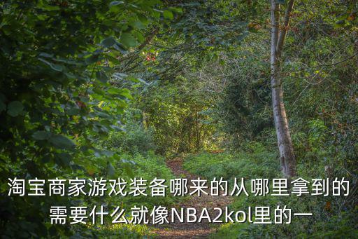 淘宝商家游戏装备哪来的从哪里拿到的 需要什么就像NBA2kol里的一