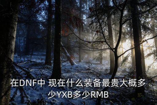 在DNF中 现在什么装备最贵大概多少YXB多少RMB