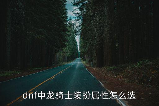 dnf中龙骑士装扮属性怎么选