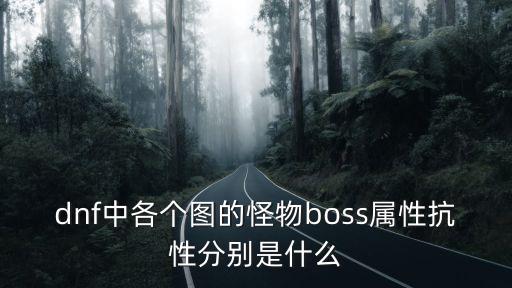 dnf中各个图的怪物boss属性抗性分别是什么