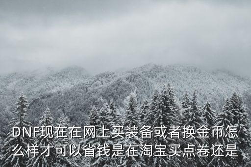 DNF现在在网上买装备或者换金币怎么样才可以省钱是在淘宝买点卷还是