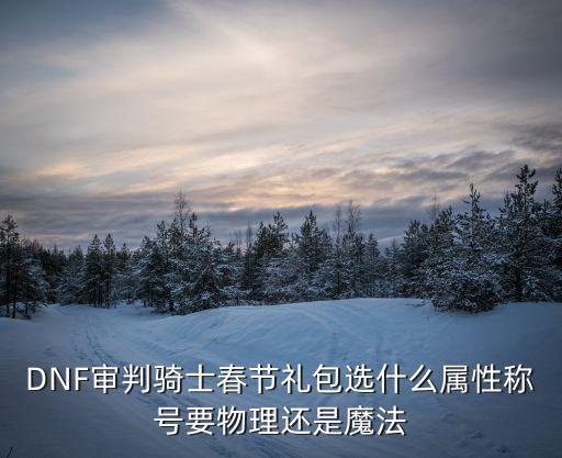 dnF审判需要什么属性，DNF审判骑士春节礼包选什么属性称号要物理还是魔法