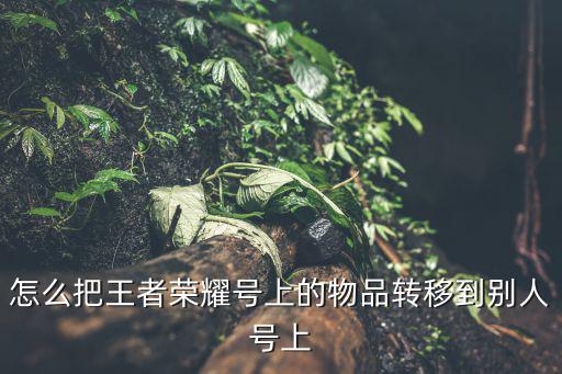 怎么把王者荣耀号上的物品转移到别人号上